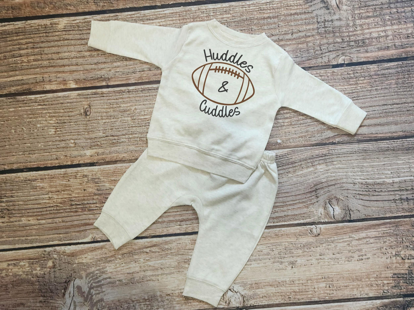 Personalized Football Baby Outfit: Huddles & Cuddles Jogger Set