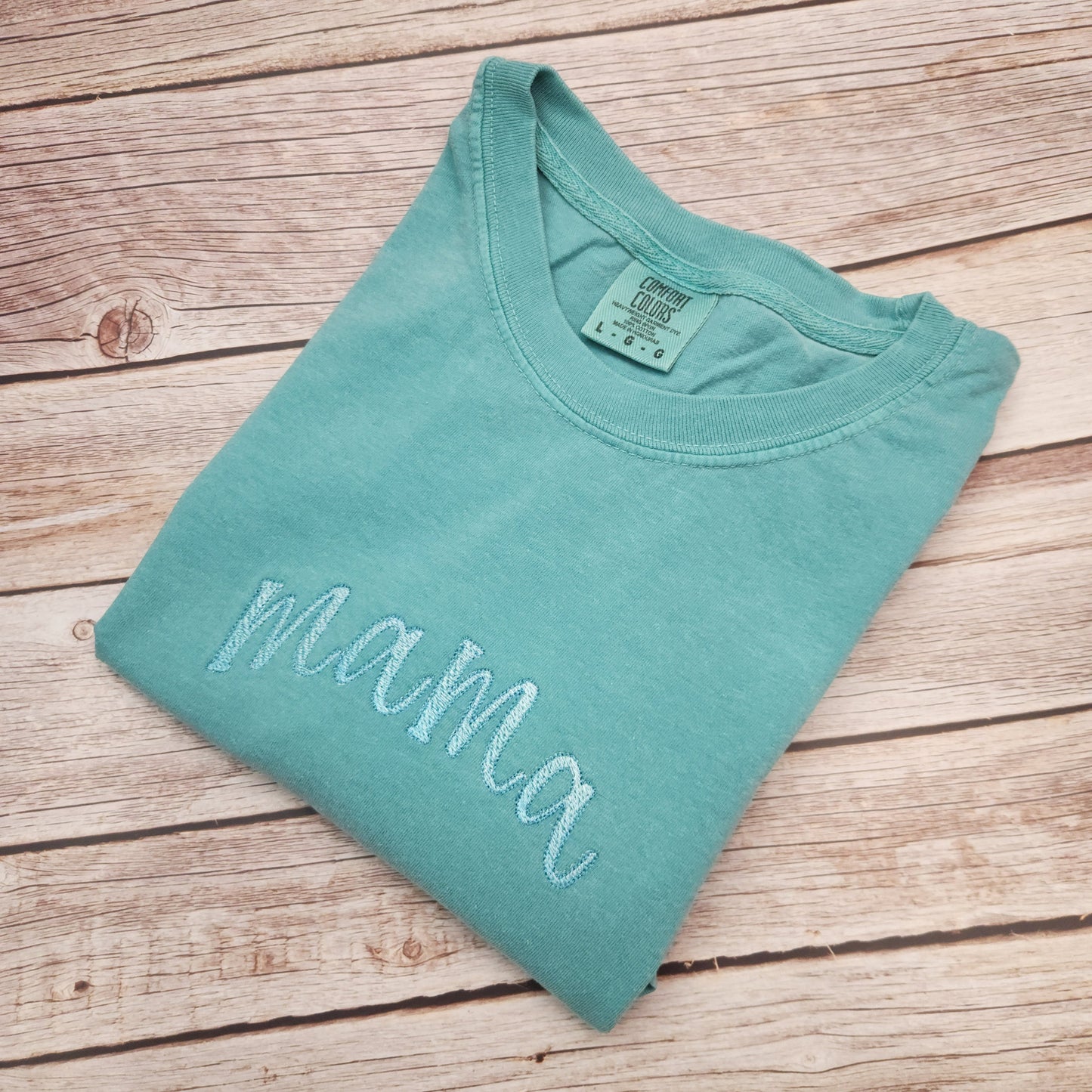 Custom Embroidered Mama Shirt - Comfort Colors Mom Gift