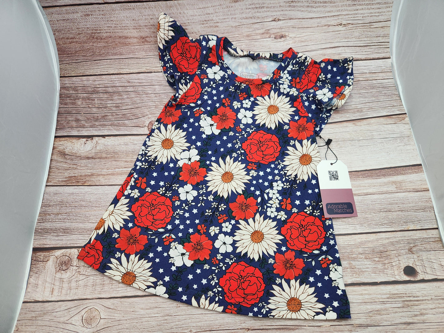 Floral Fourth of July Swing Dress: Patriotic Toddler Clothes