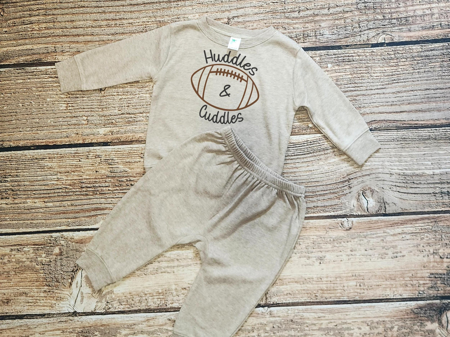 Personalized Football Baby Outfit: Huddles & Cuddles Jogger Set