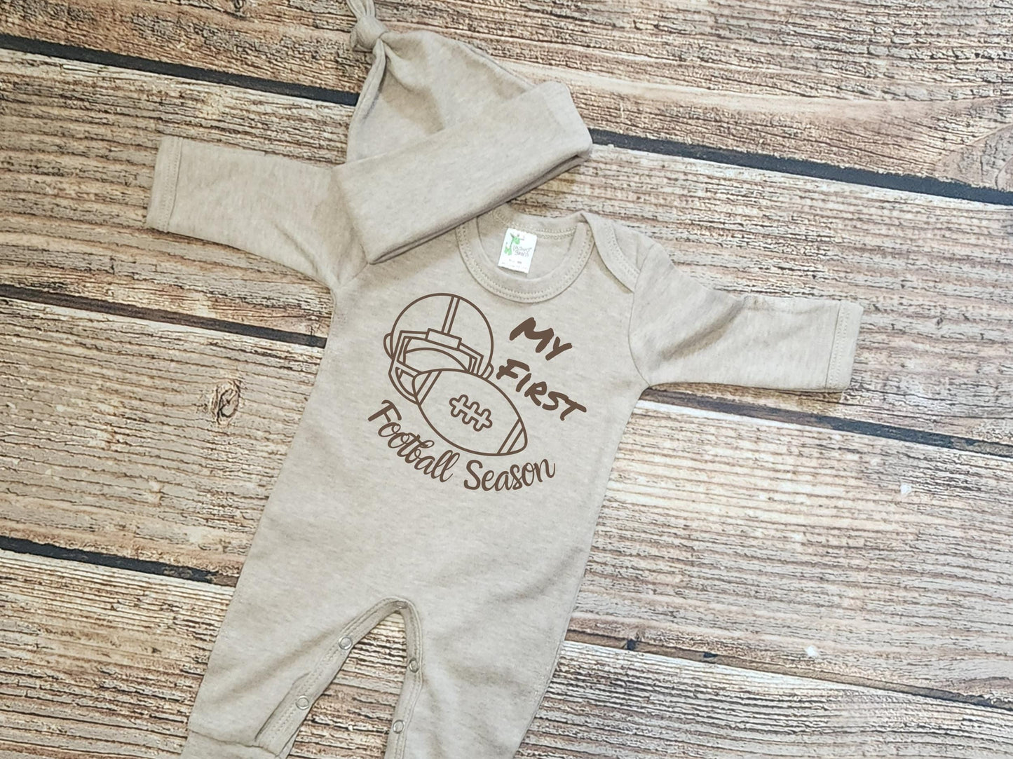 My First Football Season Outfit: Baby Bodysuit & Hat Set