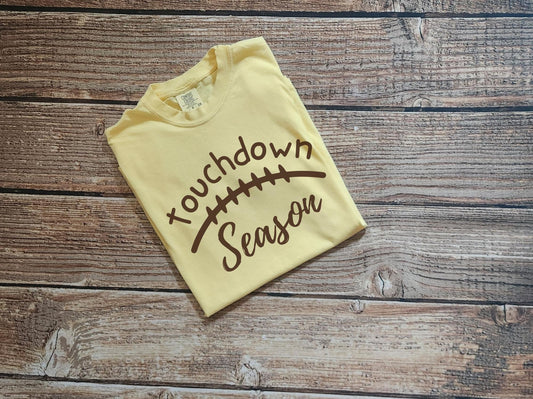 Touchdown Season Comfort Colors Shirt: Minimalist Football Fan Tee