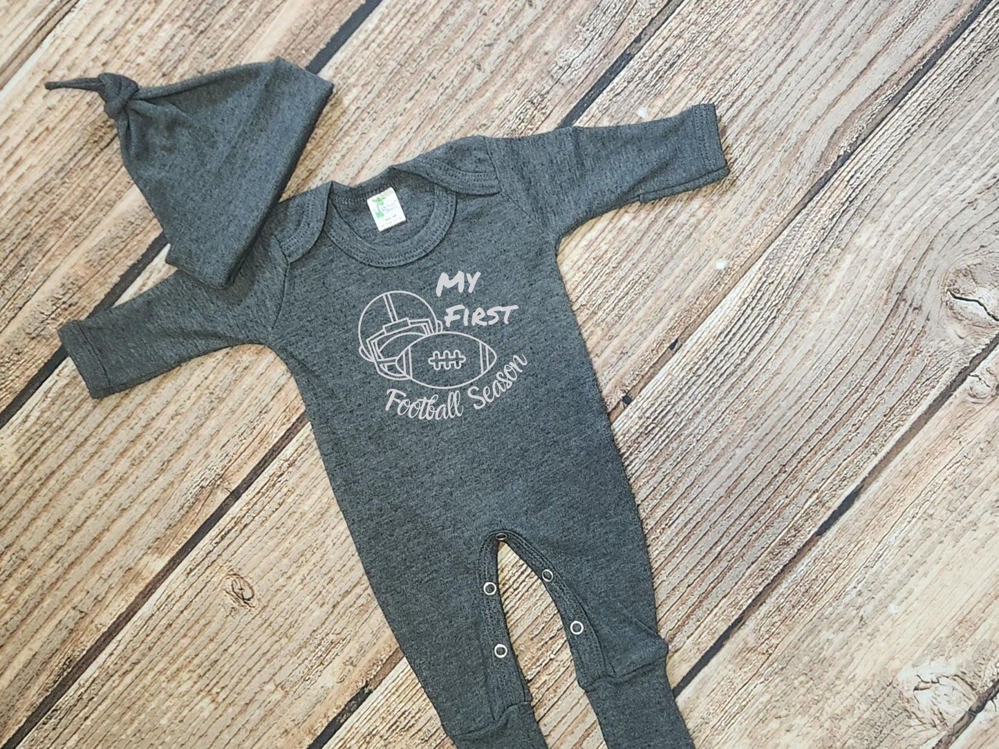 My First Football Season Outfit: Baby Bodysuit & Hat Set