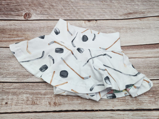 Hockey Print Skirted Bummies: Baby Outfit