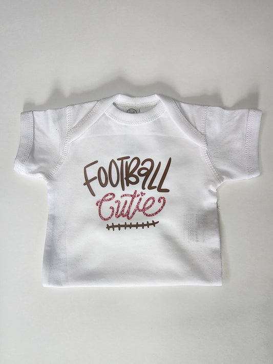 Baby Girl Football Outfit: "Football Cutie" Shirt & Skirted Bummies