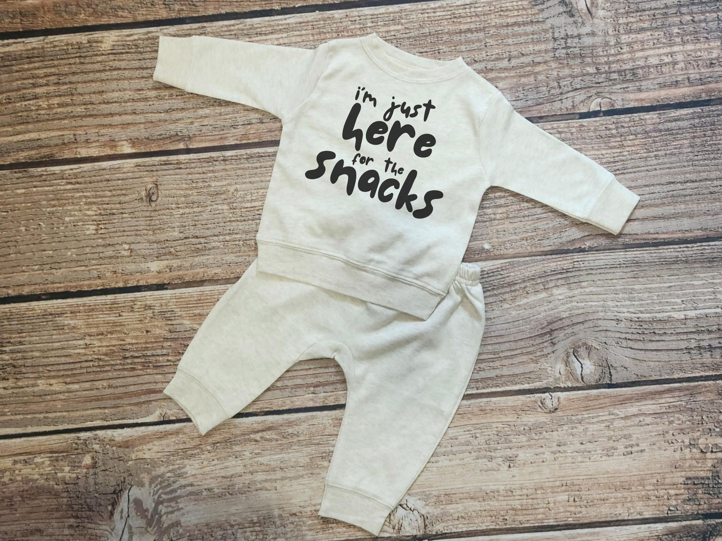Just Here For The Snacks Toddler Jogger Set: Funny Football Outfit