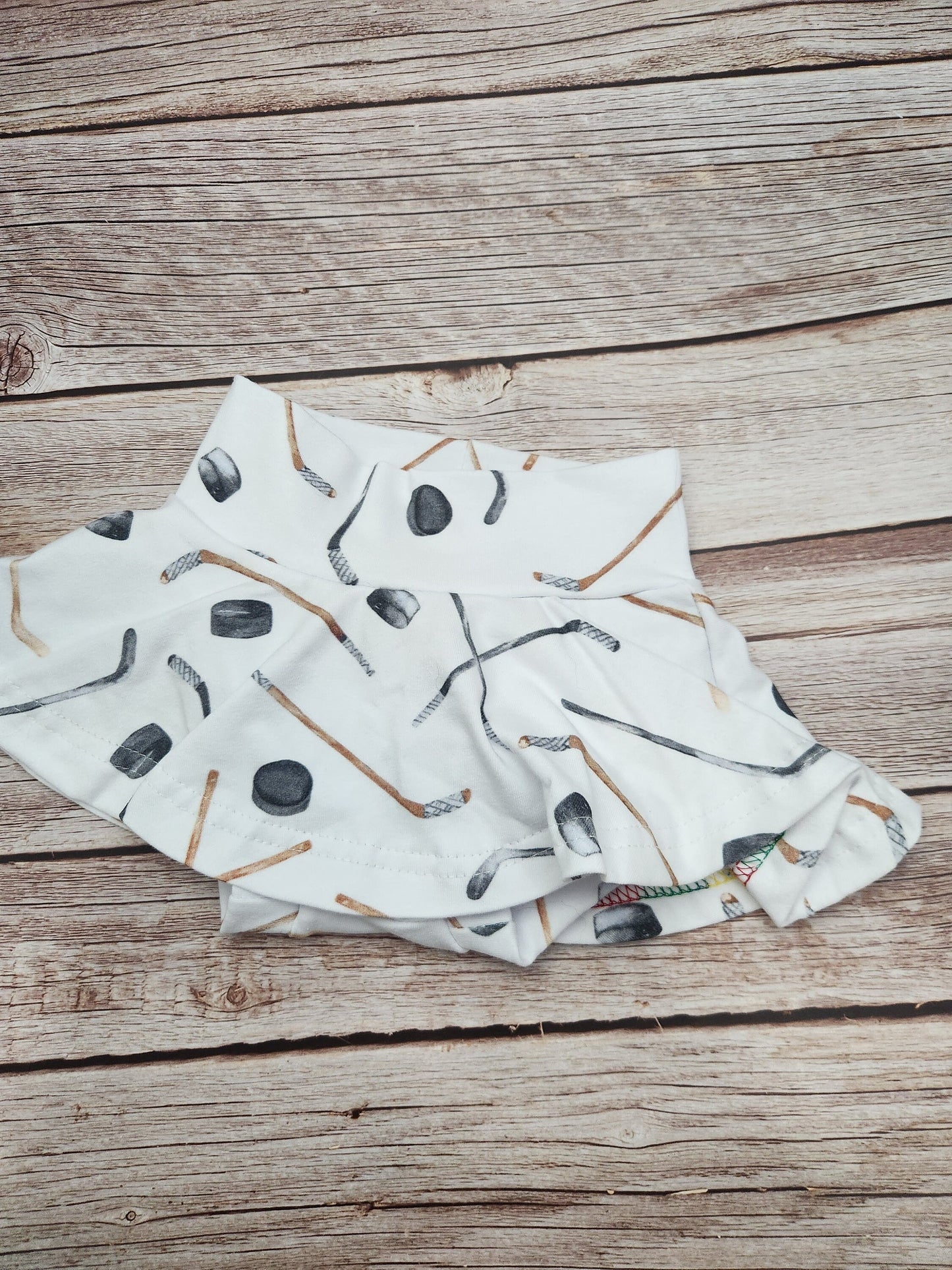 Hockey Print Skirted Bummies: Baby Outfit
