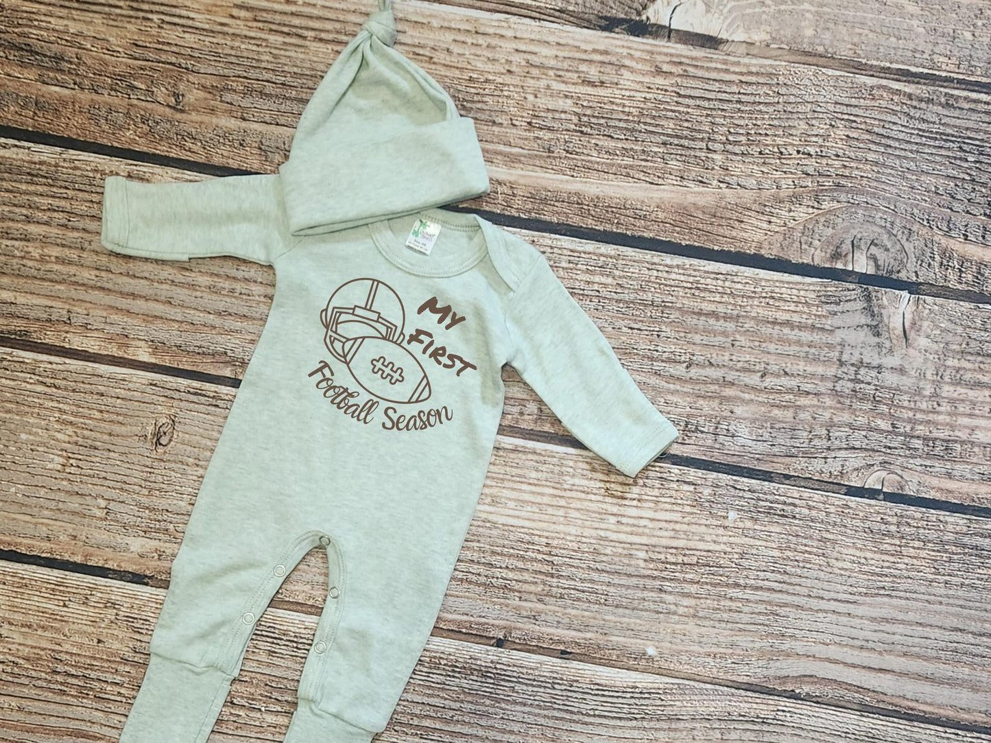 My First Football Season Outfit: Baby Bodysuit & Hat Set