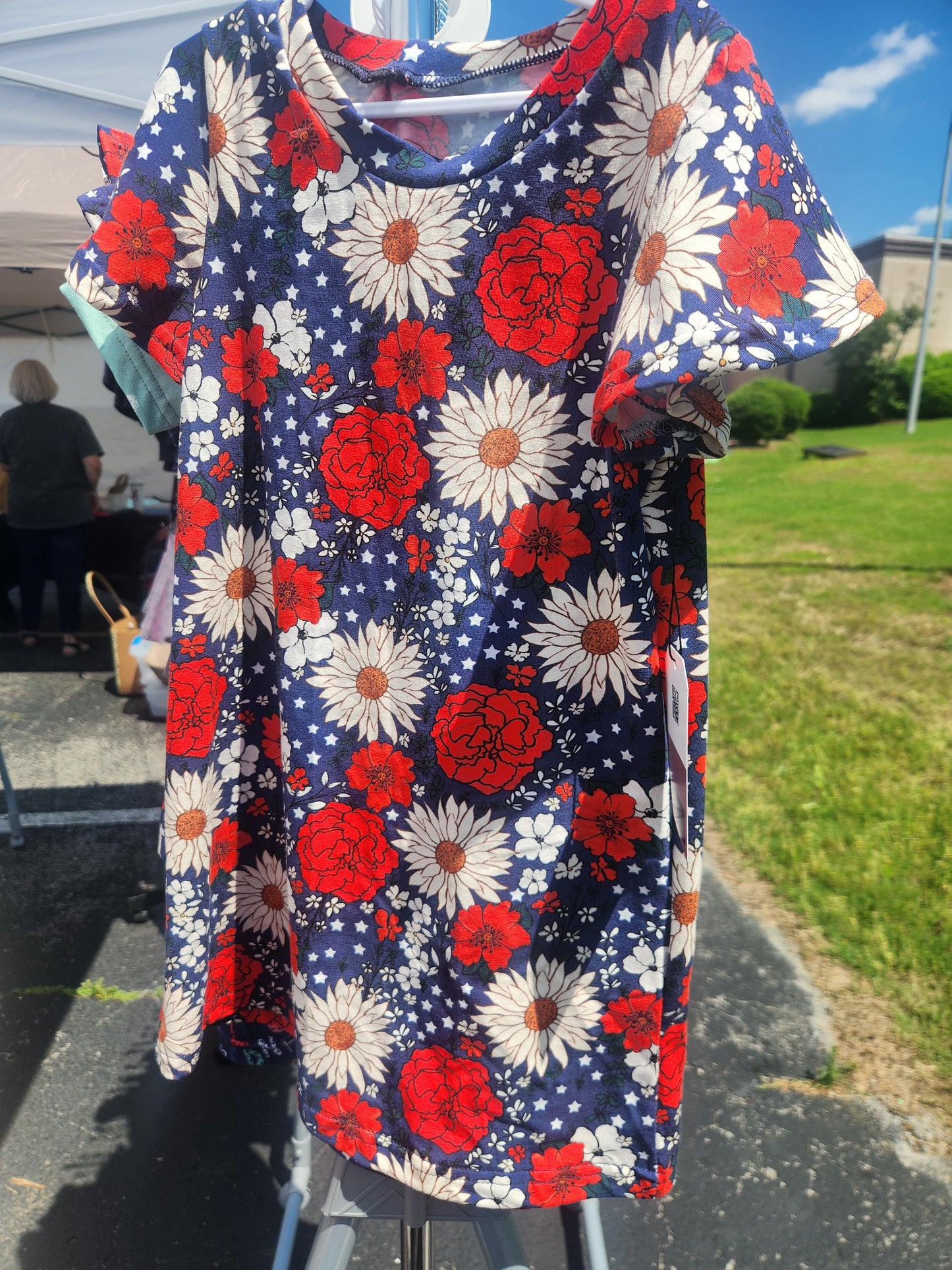 Floral Fourth of July Swing Dress: Patriotic Toddler Clothes
