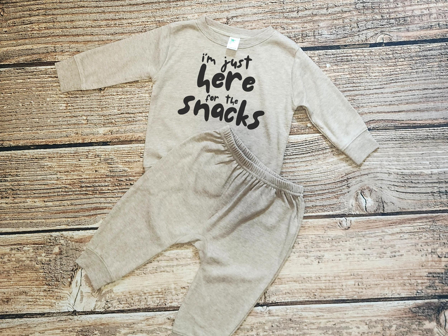 Just Here For The Snacks Toddler Jogger Set: Funny Football Outfit