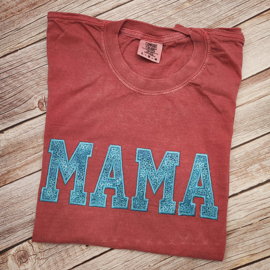 Custom Embroidered Mama Shirt: Comfort Colors Floral Mom Gift