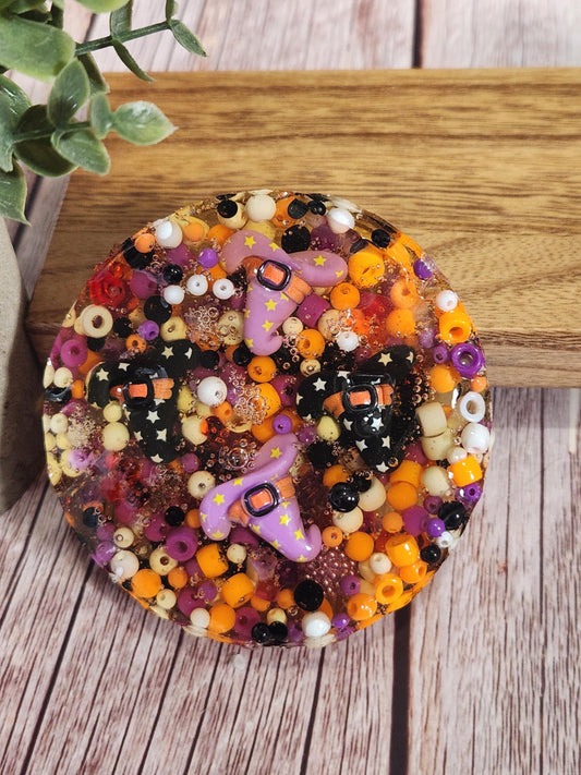 Witch Hat Halloween Fidget Toy: Remeltable Picky Pad with Beads