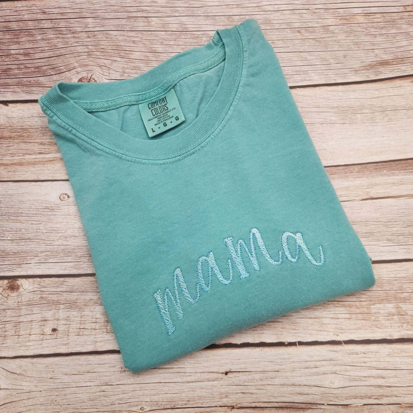 Custom Embroidered Mama Shirt - Comfort Colors Mom Gift