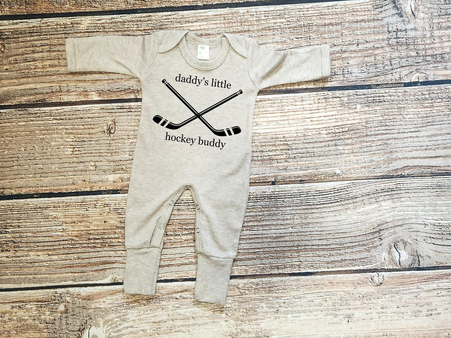 daddys hockey buddy newborn hockey outfit, my first hockey season romper, infant hockey baby gift, baby hockey outfits, baby boy long sleeve