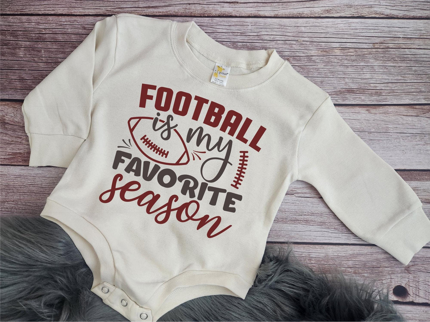 Football Season Baby Romper: Oversized Game Day Outfit
