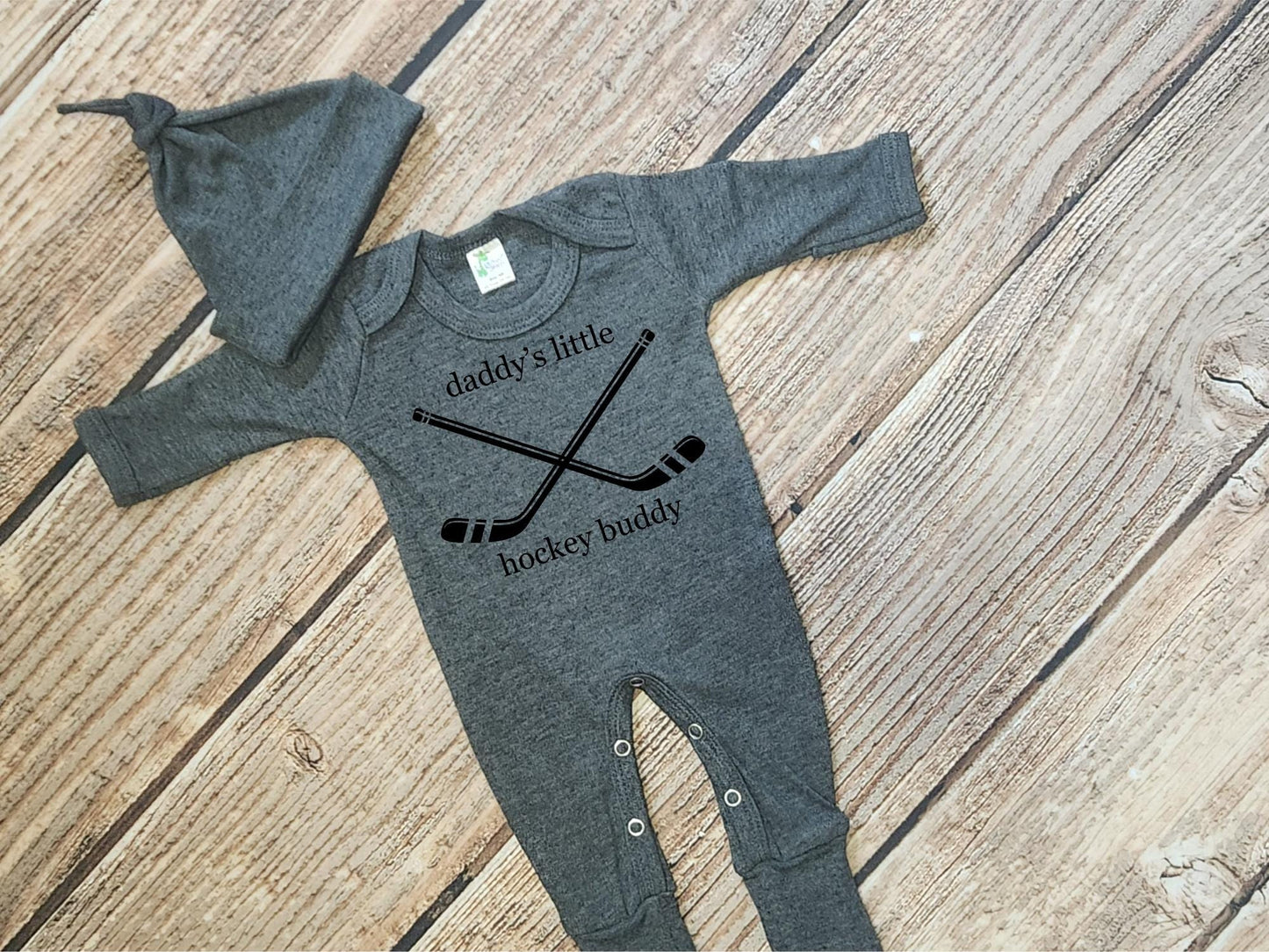daddys hockey buddy newborn hockey outfit, my first hockey season romper, infant hockey baby gift, baby hockey outfits, baby boy long sleeve