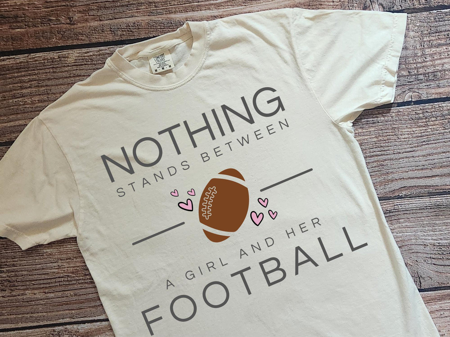 Comfort Colors Football T-Shirt: Game Day Team Spirit Tee