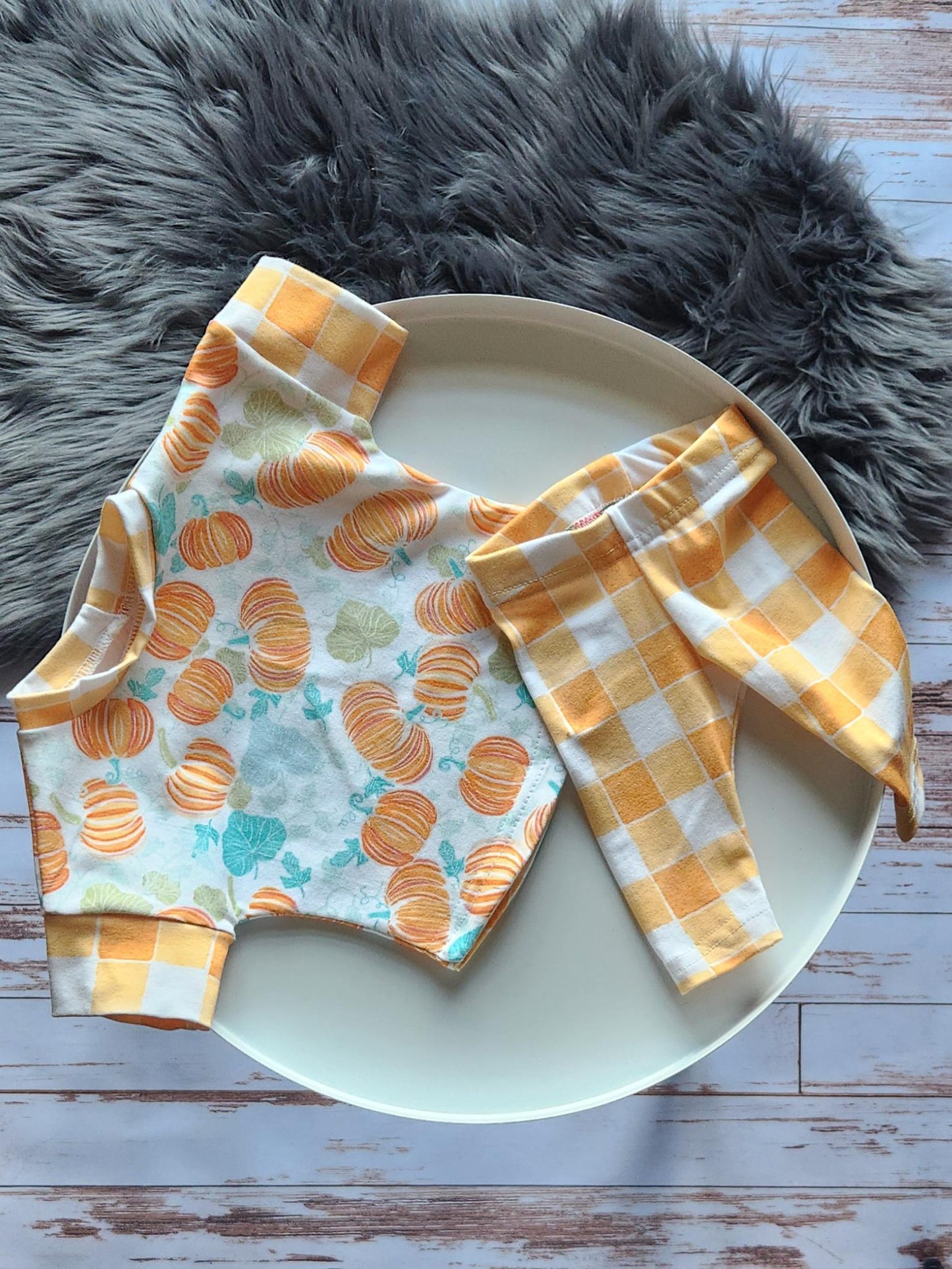 Baby Pumpkin Outfit: Newborn Cotton Spandex Coming Home Outfit