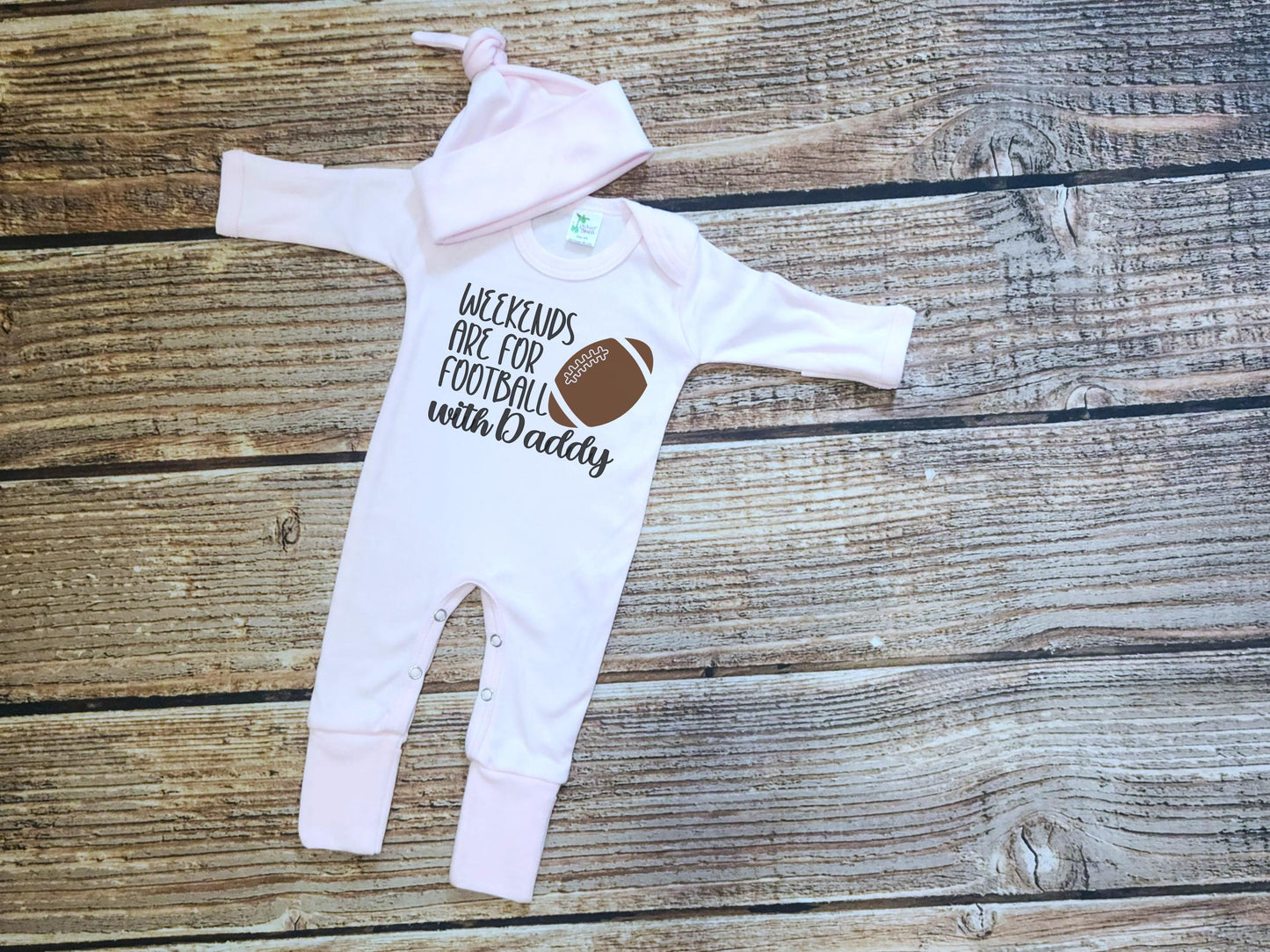 Football Romper Set: 'Weekends are for Football with Daddy' - Newborn Outfit