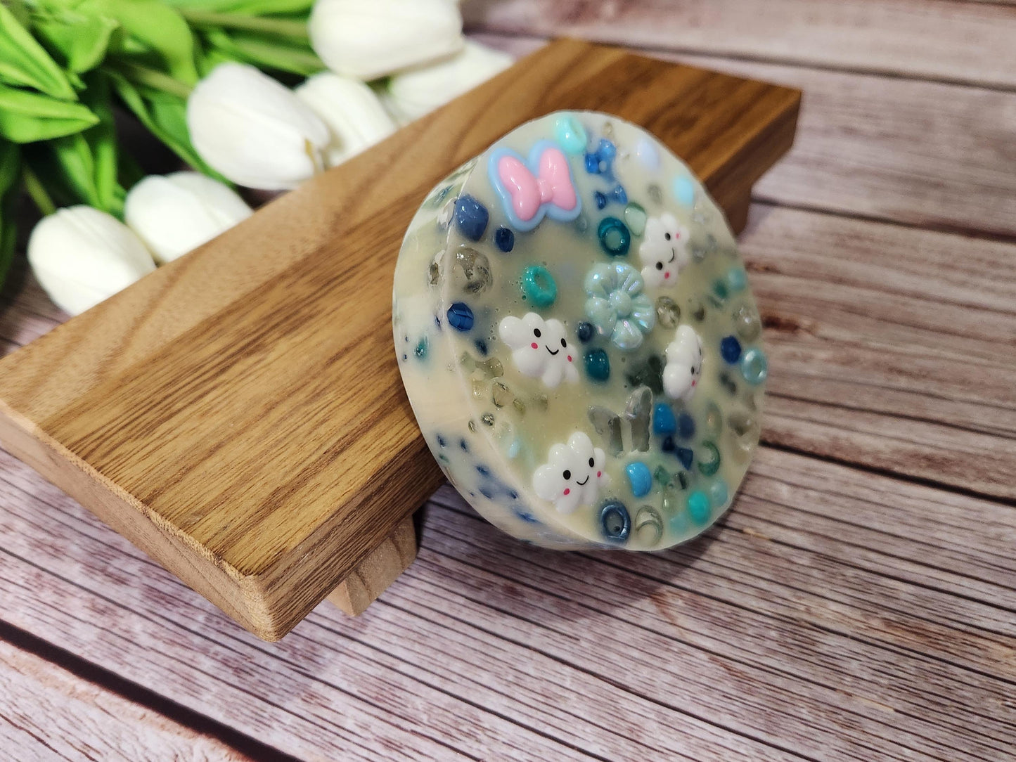 Cloud themed picky pad reusable with tray, anxiety relief toys small squishy portable sensory fidget to, stim toy for hair and skin picking,