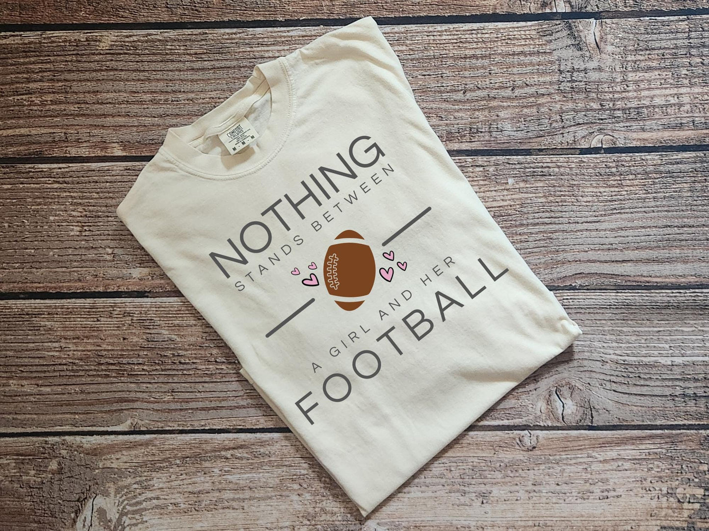 Comfort Colors Football T-Shirt: Game Day Team Spirit Tee