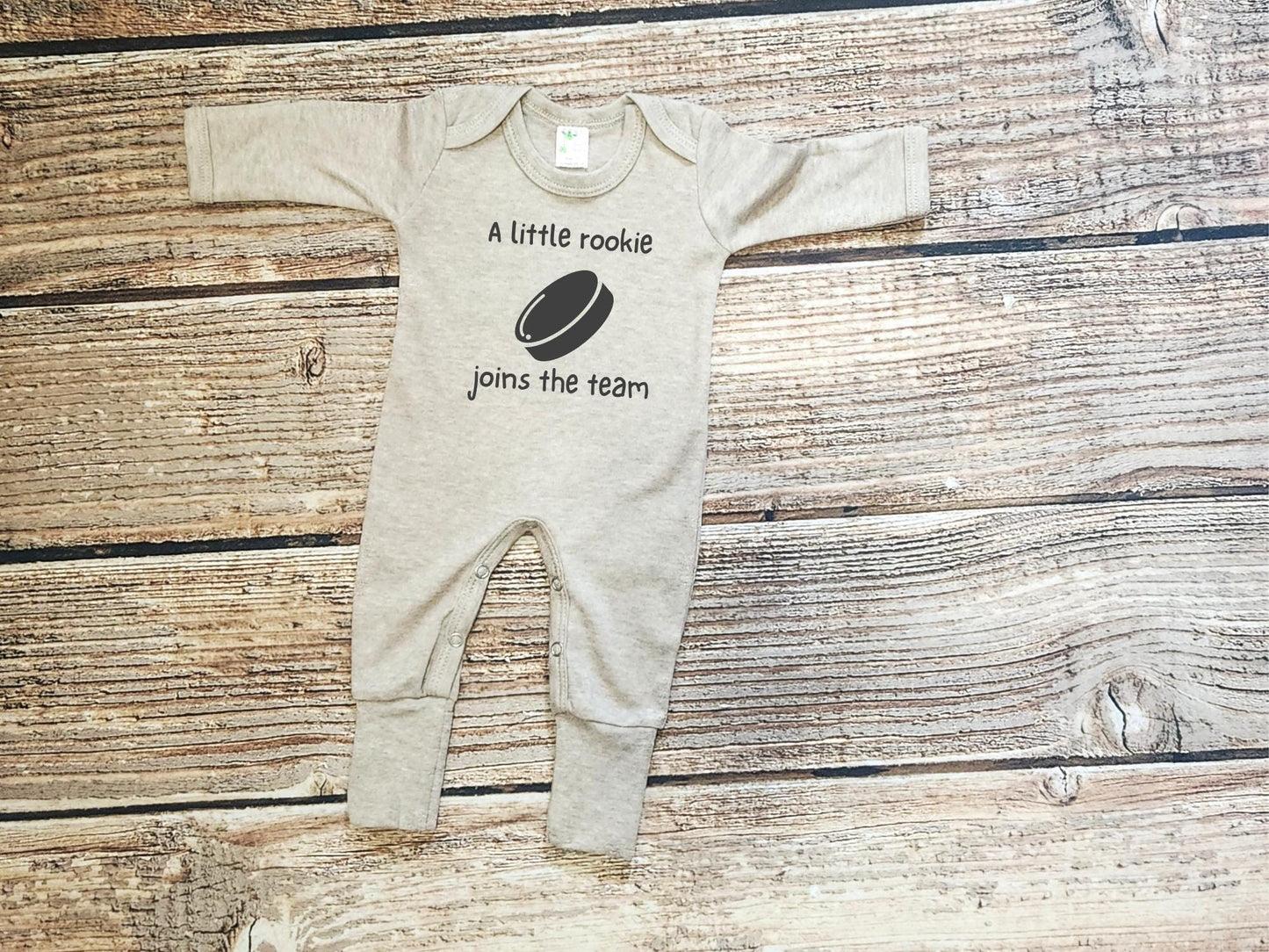 Newborn Hockey Outfit: Baby Announcement Sleeper Romper