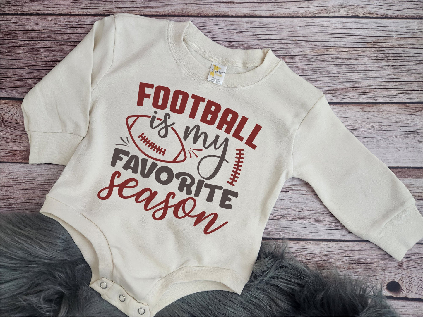 Baby Football Romper: "Football is my Favorite Season" Bodysuit