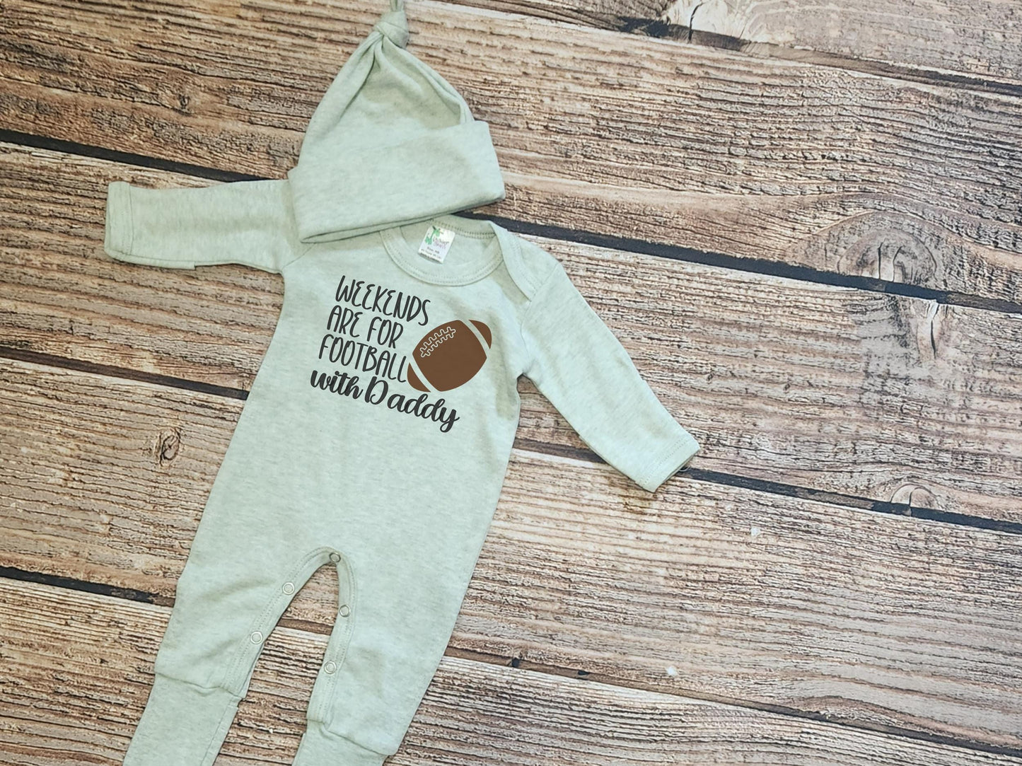 Football Romper Set: 'Weekends are for Football with Daddy' - Newborn Outfit