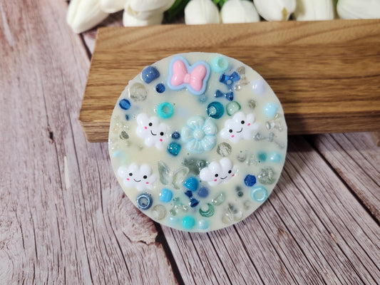 Cloud themed picky pad reusable with tray, anxiety relief toys small squishy portable sensory fidget to, stim toy for hair and skin picking,