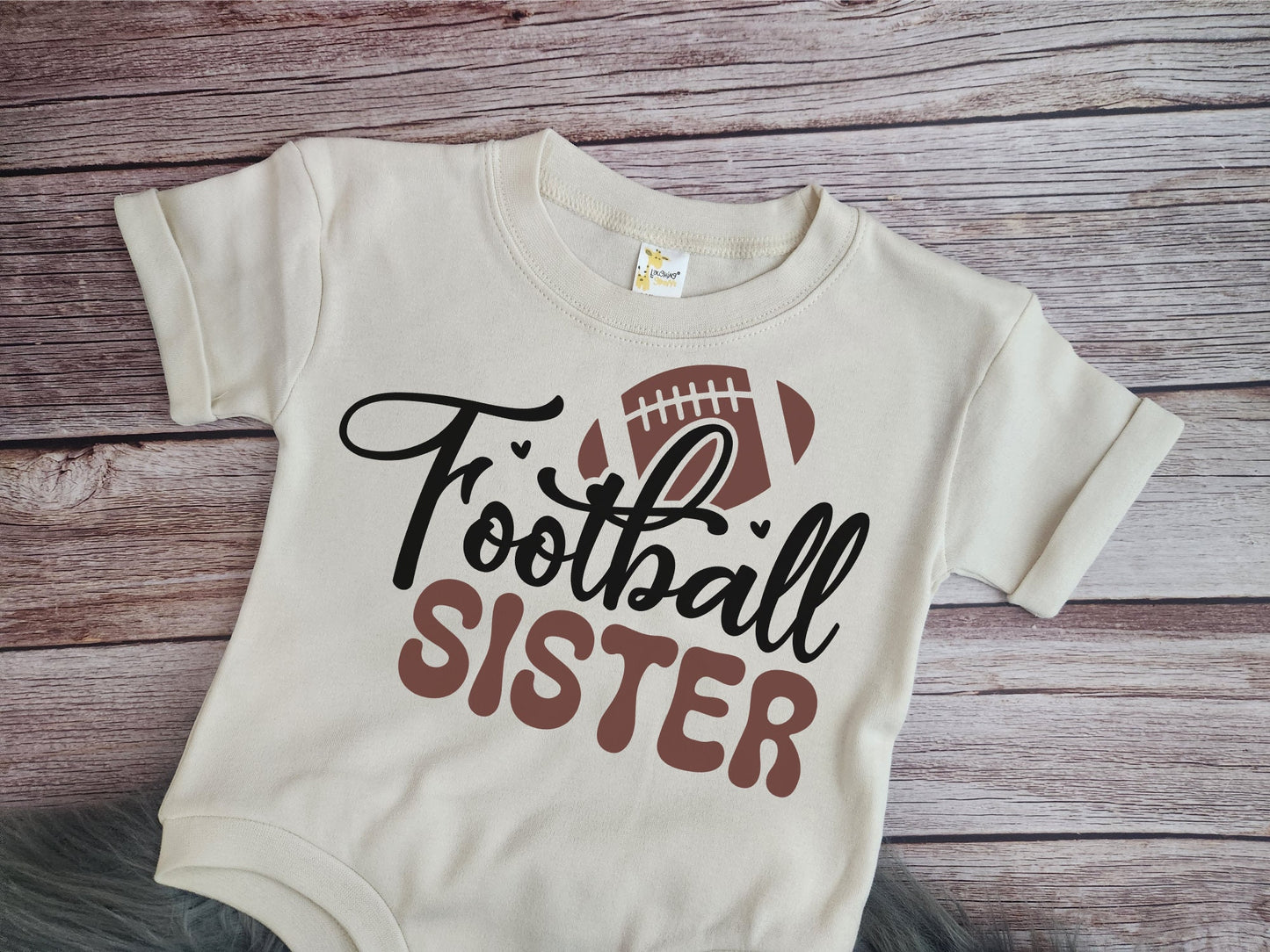 Football Sister Baby Romper: Game Day Outfit