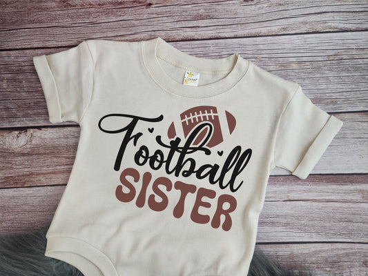 Football Sister Baby Romper: Game Day Outfit